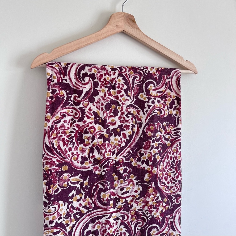 Threshold 108” L Rectangular  Paisley Tablecloth - Burgundy, Cream, Harvest Gold